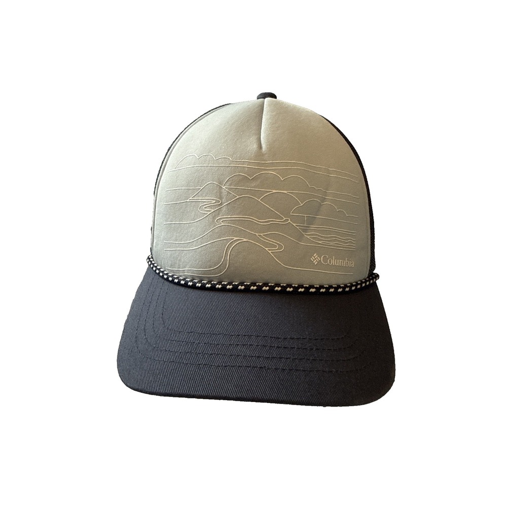 Columbia Womens Trucker Hat Blue Mesh Snapback Cap Trail Hiking Outdoor Gorpcore